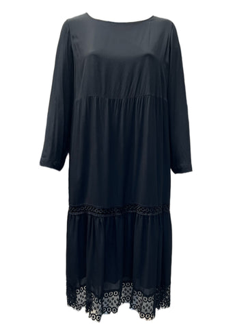 Marina Rinaldi Women's Black Darsen Viscose Maxi Dress NWT
