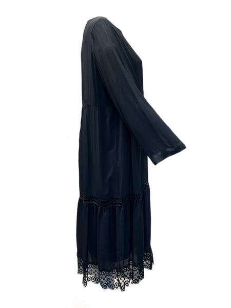 Marina Rinaldi Women's Black Darsen Viscose Maxi Dress NWT