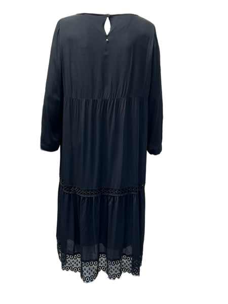 Marina Rinaldi Women's Black Darsen Viscose Maxi Dress NWT