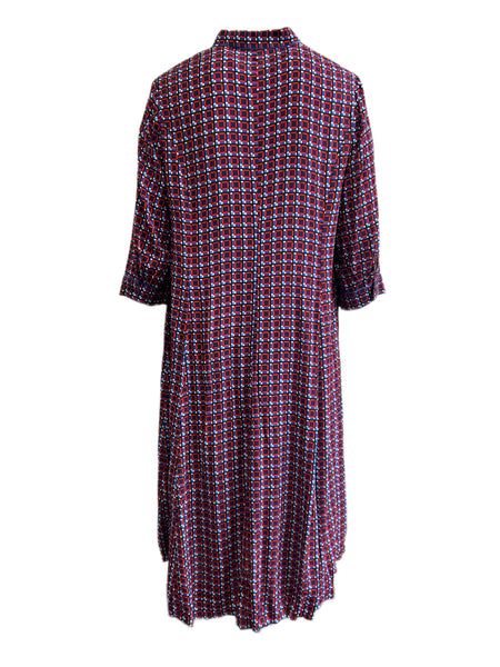 Marina Rinaldi Women's Red Darsena Button Front Viscose Shirt Dress NWT