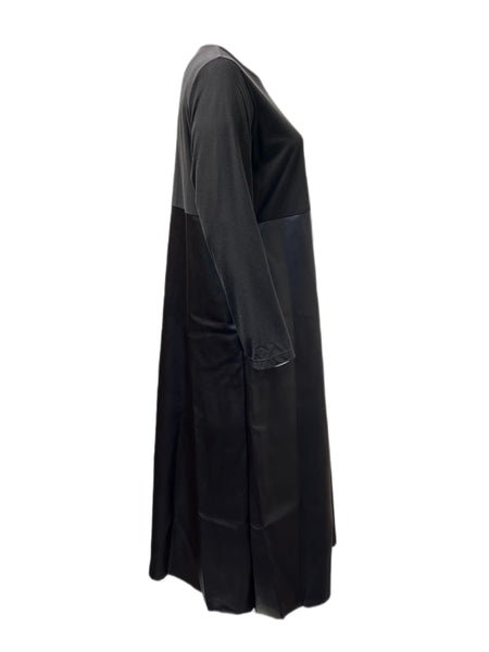 Marina Rinaldi Women's Brown Dattero Faux Leather Dress NWT