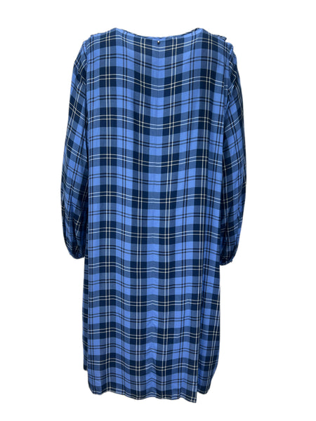 Marina Rinaldi Women's Blue Dattero Plaid Viscose Maxi Dress