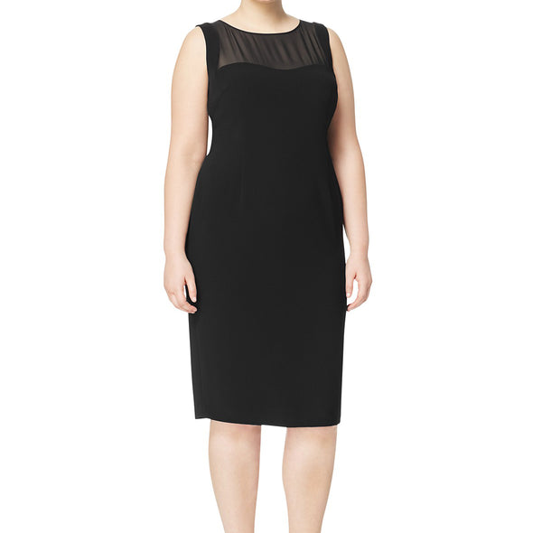 MARINA RINALDI Women's Black Dattero Classic Cocktail Dress $780 NWT