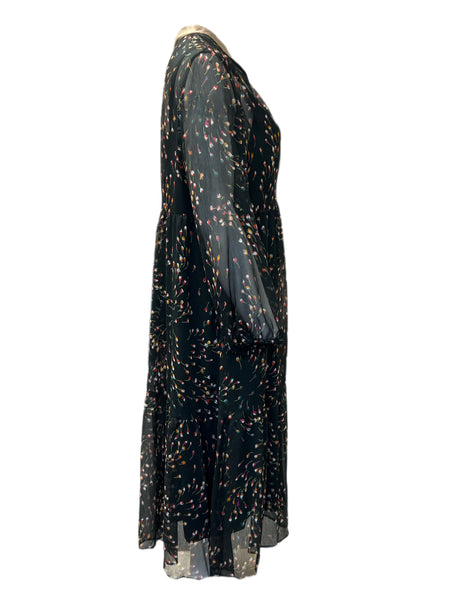 Marina Rinaldi Women's Nero Dattilo Sheer Maxi Dress NWT