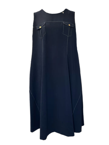 Marina Rinaldi Women's Navy Davos Sleeveless Maxi Dress Size 22W/31 NWT