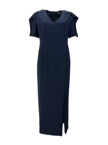 Marina Rinaldi Women's Navy Debutto Short Sleeve Maxi Dress