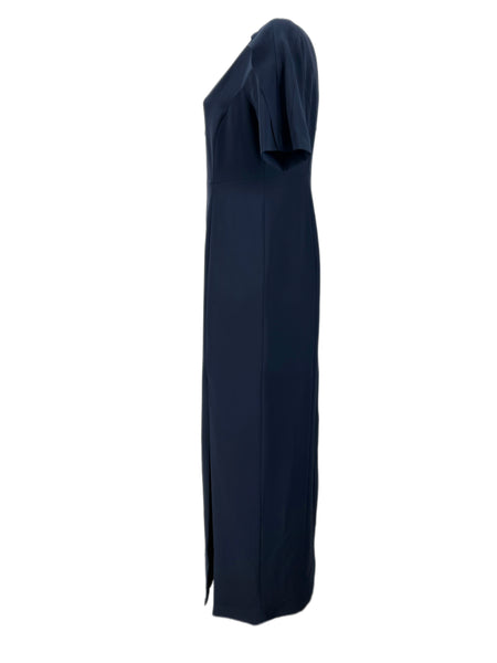 Marina Rinaldi Women's Navy Debutto Short Sleeve Maxi Dress