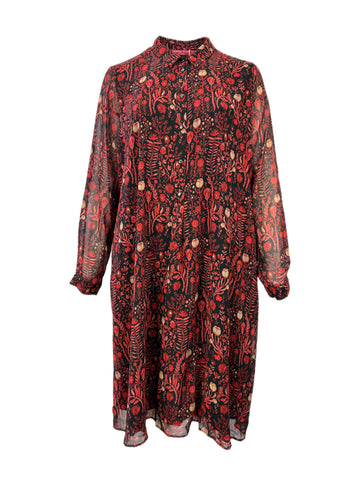 Marina Rinaldi Women's Red Decagono Floral Printed Maxi Dress