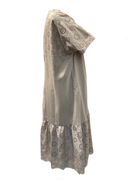 Marina Rinaldi Women's Beige Decalogo Embroidered Maxi Dress NWT