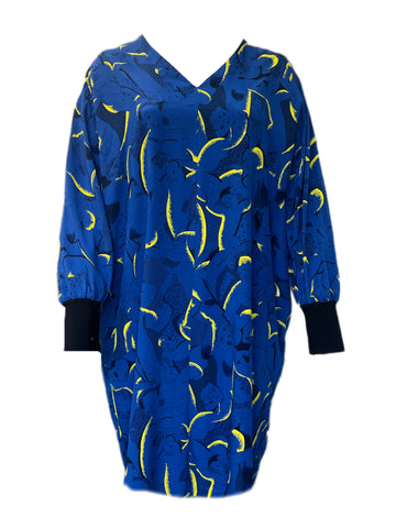 Marina Rinaldi Women's Blue Decidere Silk A Lne Dress NWT