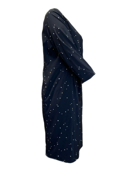 Marina Rinaldi Women's Nero Decimale Polka Dot Sheath Dress NWT