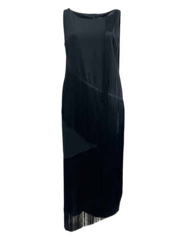 Marina Rinaldi Women's Black Decorare Fringe Trim Dress NWT