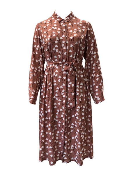 Marina Rinaldi Women's Brown Decorare Shift Dress NWT