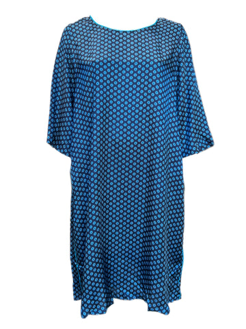 Marina Rinaldi Women's Blue Decorare Printed Viscose Maxi Dress Size 22W/31 NWT