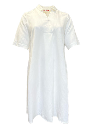 Marina Rinaldi Women's White Decumano Collared Neck Shirt Dress NWT