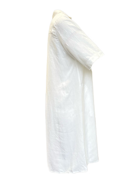 Marina Rinaldi Women's White Decumano Collared Neck Shirt Dress NWT