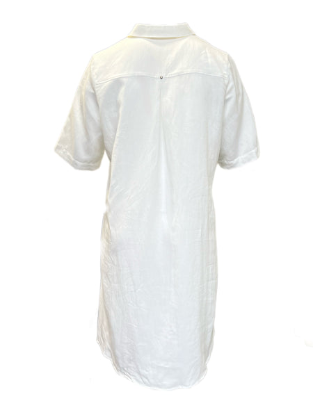Marina Rinaldi Women's White Decumano Collared Neck Shirt Dress NWT