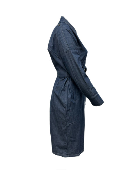 Marina Rinaldi Women's Blue Decuria Belted Denim Jacket NWT