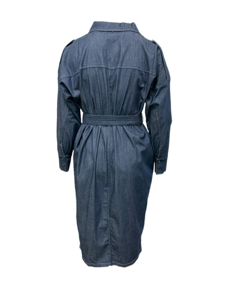 Marina Rinaldi Women's Blue Decuria Belted Denim Jacket NWT