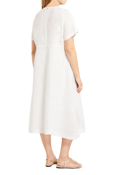 MARINA RINALDI Women's Dedicare Midi Flax Dress $475 NWT