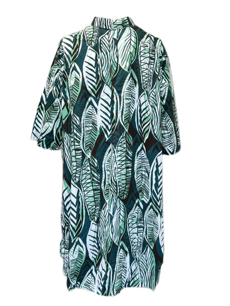 Marina Rinaldi Women's Green Dedicare Button Down Shirt Dress Size 24W/33