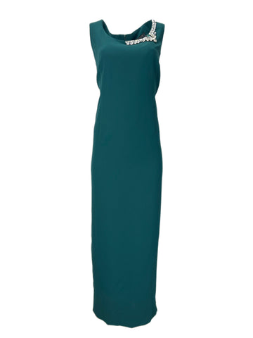 Marina Rinaldi Women's Dark Green Defile Embellished Maxi Dress Size 12W/21