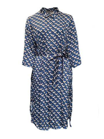 Marina Rinaldi Women's Blue Definire Button Down Shirt Dress Size 24W/33