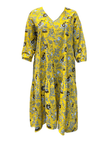 Marina Rinaldi Women's Yellow Delaware Cotton Dress NWT