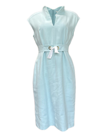 Max Mara Women's Sky Blue Delfina Cotton Sheath Dress Size 12 NWT