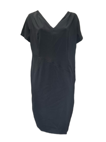 Marina Rinaldi Women's Black Delia Zipper Closure Shift Dress NWT