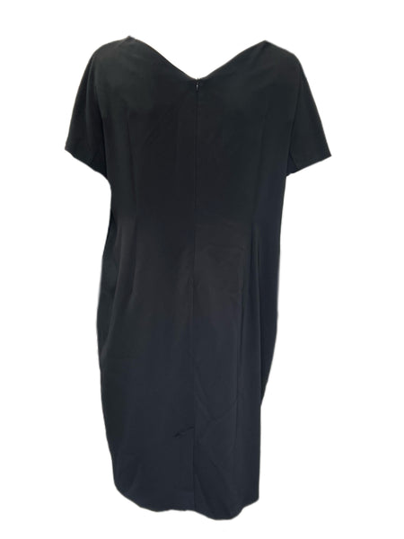 Marina Rinaldi Women's Black Delia Zipper Closure Shift Dress NWT