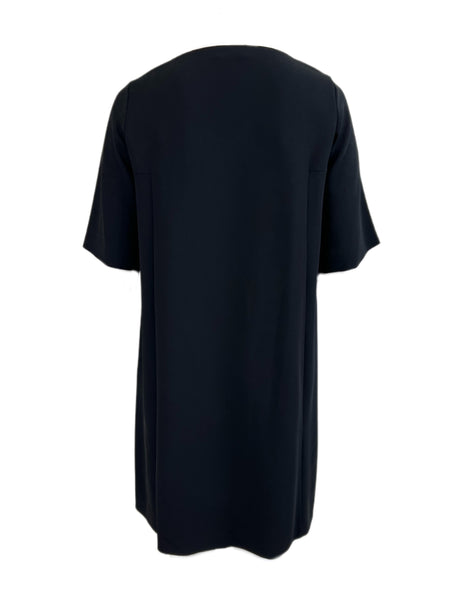 Marina Rinaldi Women's Black Delta Short Sleeve Shift Dress NWT