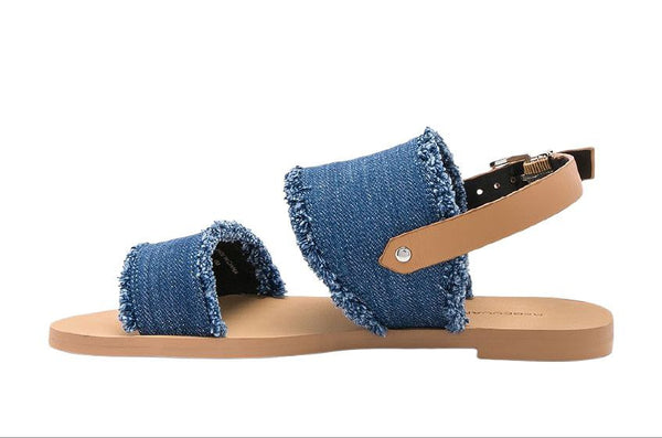 REBECCA MINKOFF Women's Blue Natural Denim Emery Sandals #M1261014 NWB