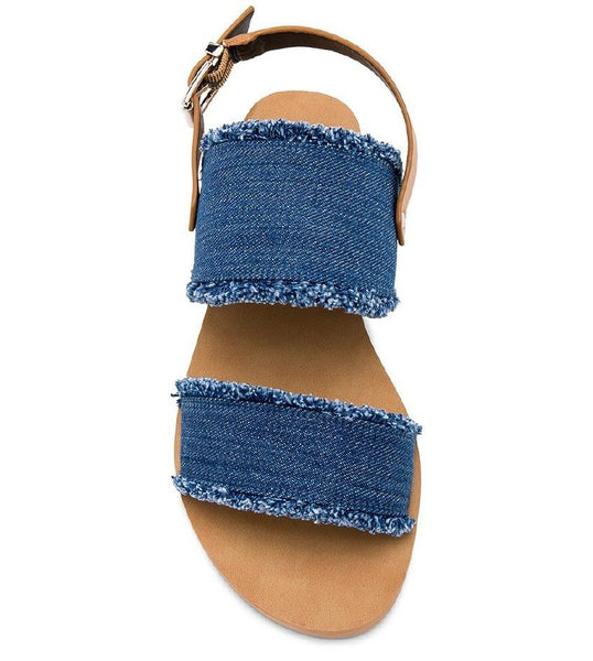 REBECCA MINKOFF Women's Blue Natural Denim Emery Sandals #M1261014 NWB