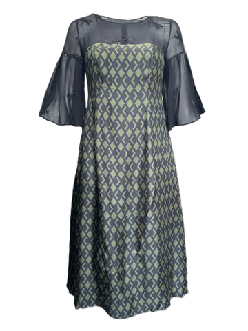 Marina Rinaldi Women's Nero Denise Flare Sleeve Maxi Dress Size 16W/25 NWT