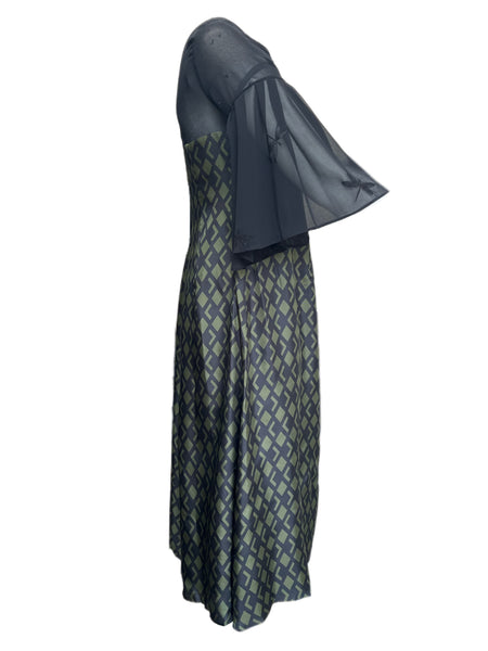Marina Rinaldi Women's Nero Denise Flare Sleeve Maxi Dress Size 16W/25 NWT