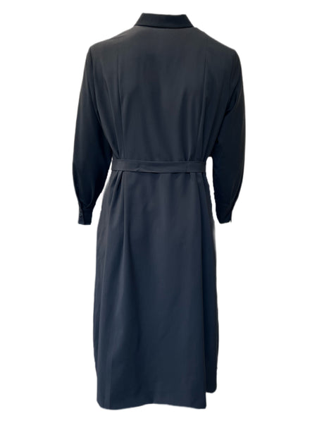 Marina Rinaldi Women's Black Denise Virgin Wool Shirt Dress Size 18W/27 NWT