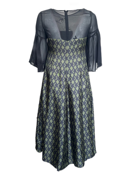 Marina Rinaldi Women's Nero Denise Flare Sleeve Maxi Dress Size 16W/25 NWT