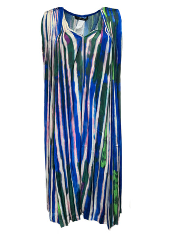 Marina Rinaldi Women's Multicolored Depliant Pleated Maxi Dress NWT