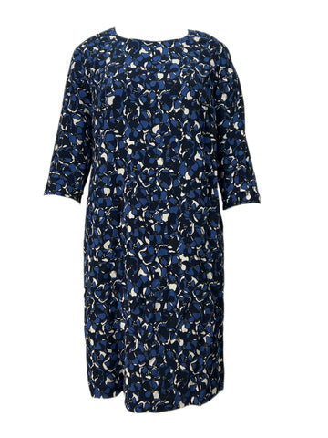 Marina Rinaldi Women's Blue Depliant Floral Printed Sheath Dress NWT