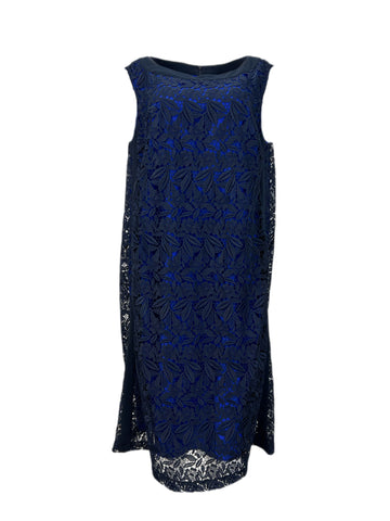 Marina Rinaldi Women's Navy Desideri Sleeveless Lace Dress NWT