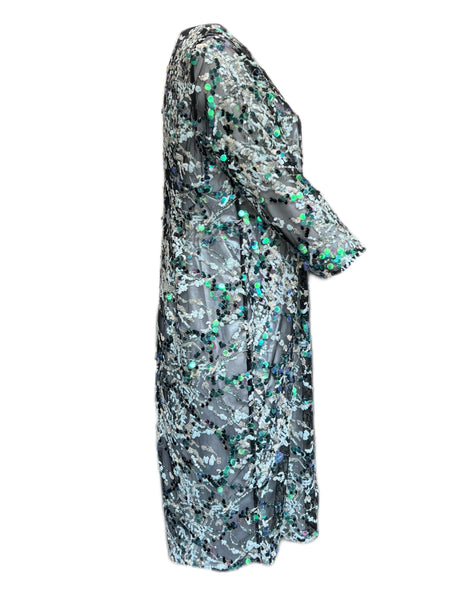 Marina Rinaldi Women's Green Designer Sequined Dress NWT