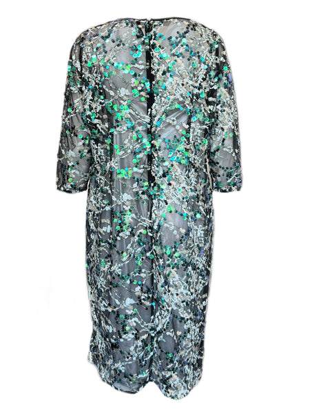 Marina Rinaldi Women's Green Designer Sequined Dress NWT