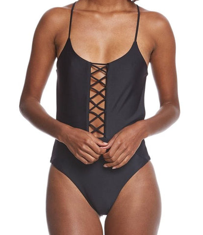 RIP CURL Women's Black Designer Surf One Piece Swimsuit #GSIKG8 Medium NWT