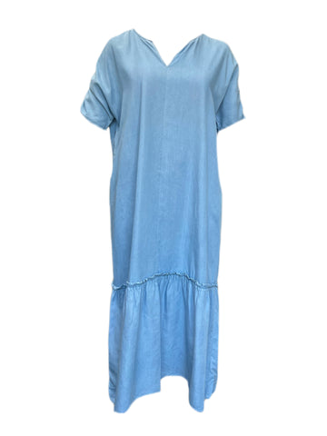 Marina Rinaldi Women's Blue Destato Lyocell Maxi Dress NWT