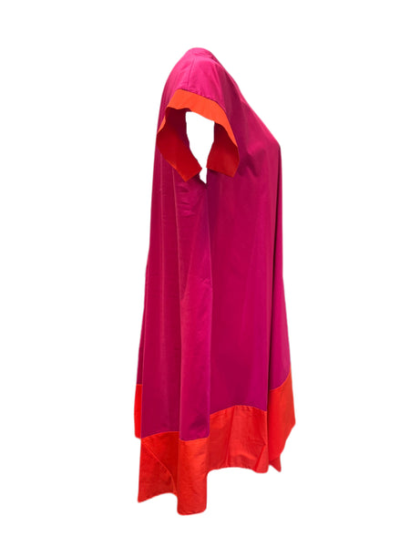 Marina Rinaldi Women's Pink Destato Cotton Blended A Line Dress Size 12W/21 NWT