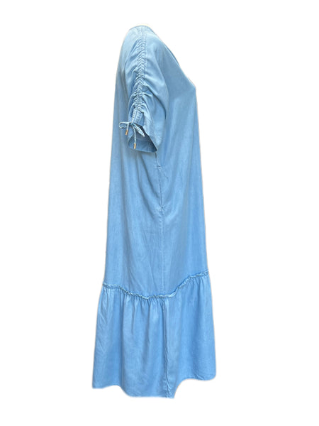 Marina Rinaldi Women's Blue Destato Lyocell Maxi Dress NWT