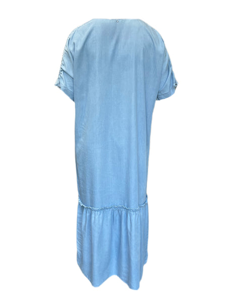 Marina Rinaldi Women's Blue Destato Lyocell Maxi Dress NWT