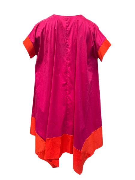 Marina Rinaldi Women's Pink Destato Cotton Blended A Line Dress Size 12W/21 NWT