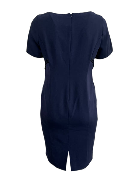 Marina Rinaldi Women's Navy Destino Short Sleeve Shift Dress NWT